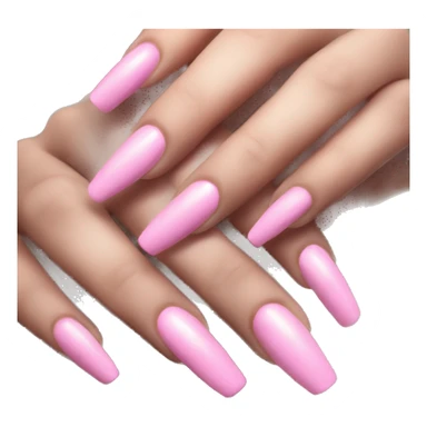 Long pink pretty nails sticker