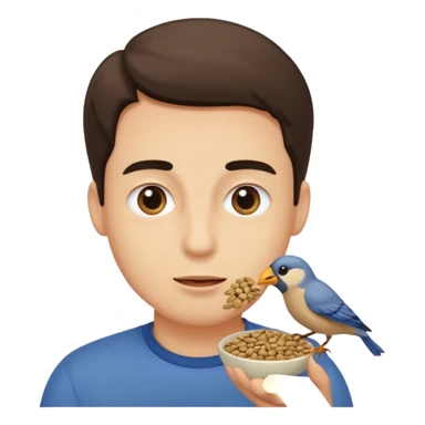 Guy eating bird seed sticker