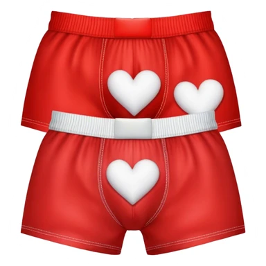red boxers with white hearts  sticker