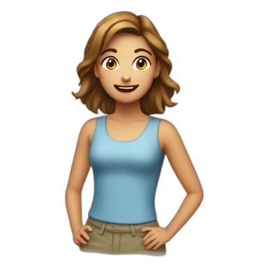 A girl saying ew sticker