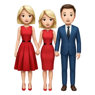elon musk and Jennifer Lawrence in red dress sticker
