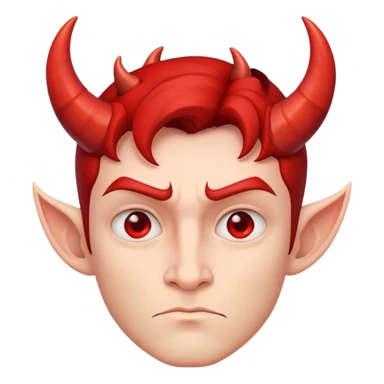 Combine pensive face emoji and the devil emoji sticker