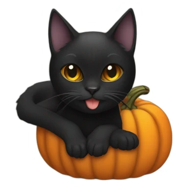 Black Cat with pumpkin sticker