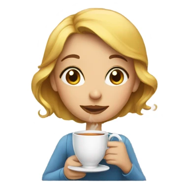 girl sipping tea sticker