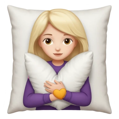 Girl hugging pillow sticker