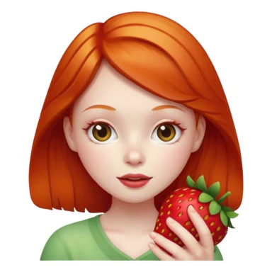 strawberry shortcake ginger girl holding a strawberry sticker
