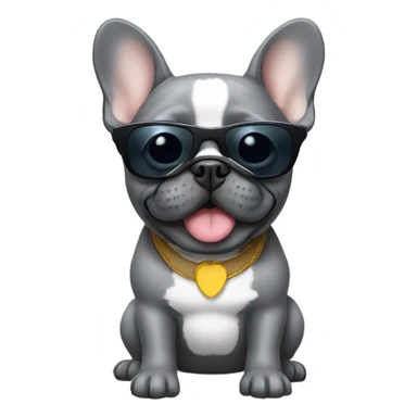 Gray Frenchie wearing sunglasses sticker