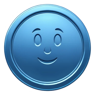 simple blue coin sticker