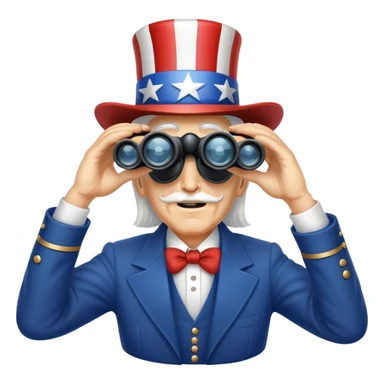 Uncle Sam is looking through binoculars sticker