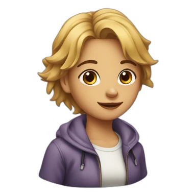 Fille sur un chien sticker