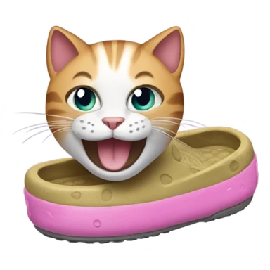 Cat inside some a crocs  sticker