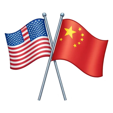 chinese korean and american flags sticker