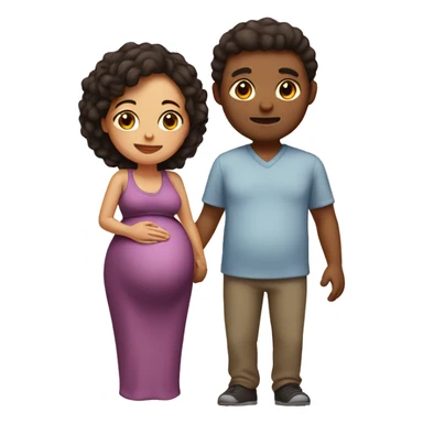 A pregnant woman with her husband  sticker