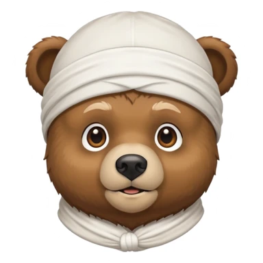 Сделай лицо медведя в белой дюраге sticker