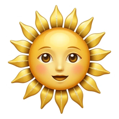 Glitter Vintage Sun sticker