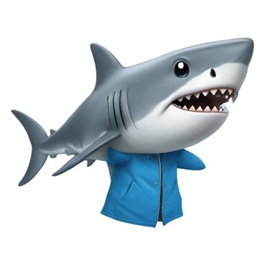shark wearing a rain coat sticker