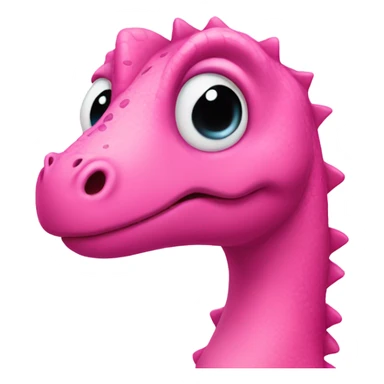 A pink dinosaur making a kissy face sticker