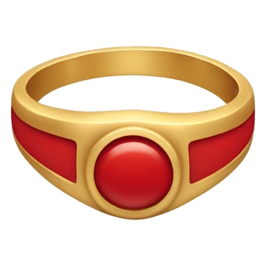 gold ring in red paint sticker