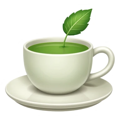 Te  - taza blanca con una hoja a un lado del plato- No dentro sticker