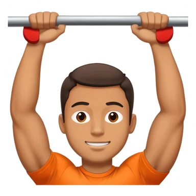 guy with orange shirt doing chin ups sticker