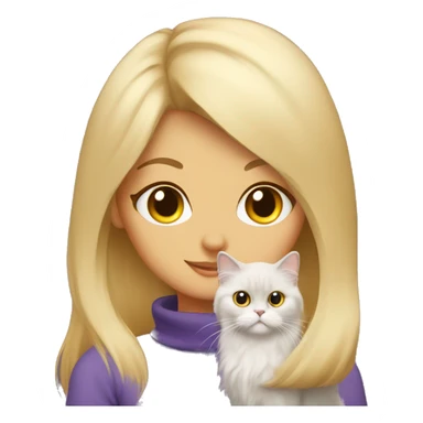 Persian cat with blonde girl sticker