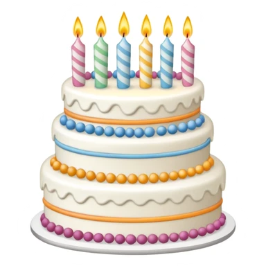 un gateau d'anniversaire dessiner au trait de couleur blanc sticker