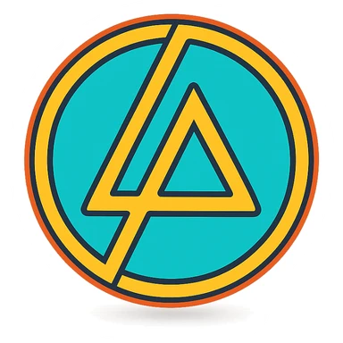 The Linkin Park logo with a subtle shadow, color outline icon style sticker