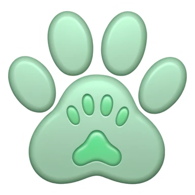 a pastel green pawprint sticker