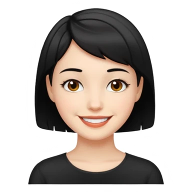 erin black short hair sticker