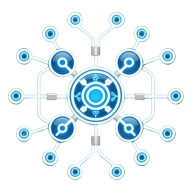 connected tech nodes sticker