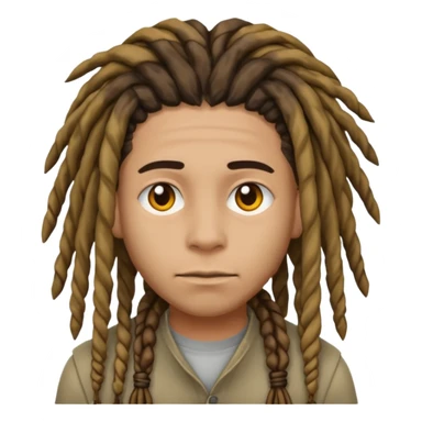 Dreads not smiling and mixed skin color emoji sticker