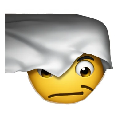 Hiding under the bed with scary smile sticker