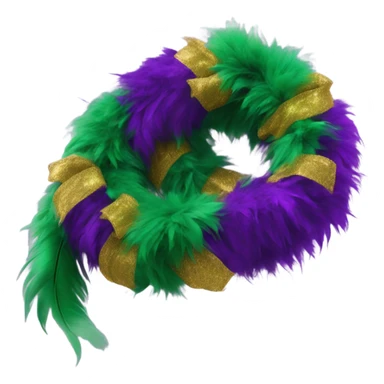 Realistic isolated mardi gras color feather boa. sticker
