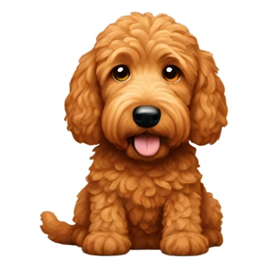 Red golden doodle sticker