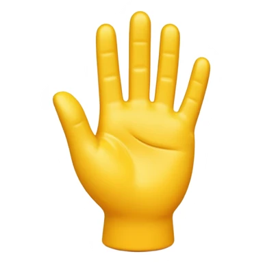 Apple-style 3D illustration of a single yellow hand like emoji sticker