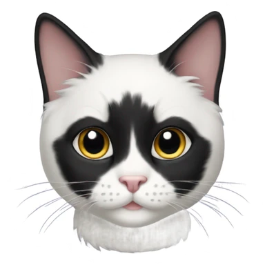 female tuxedo cat with long hair sticker