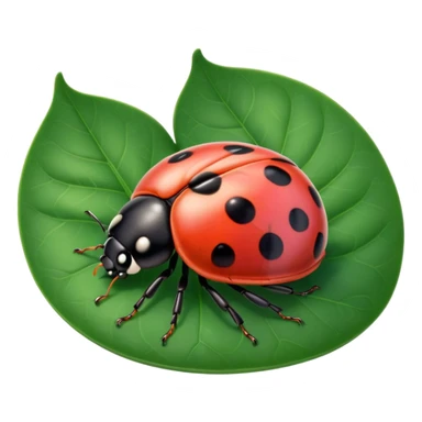  cute pink lady bug on leaf sticker