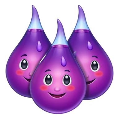 3 purple Drops with kool aids signature color, Juicy sticker