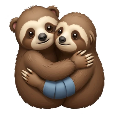 a sloth and a bear hugging sticker