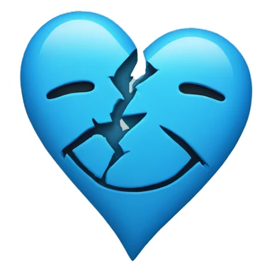 broken blue heart sticker