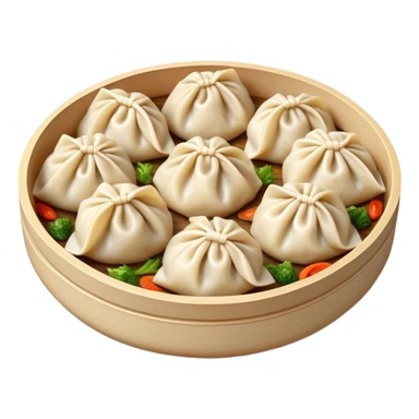 Cinematic Realistic Jiaozi Dish Emoji, depicted as delicate, handcrafted dumplings filled with savory meat and vegetables, rendered with detailed textures and warm, inviting lighting. sticker