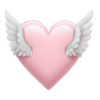 Light pink heart with angel wings and halo sticker