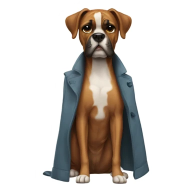 Dog boxer wearing coat sticker