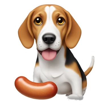 beagle with a sausage  sticker
