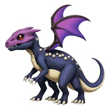 Nebulae Salandit-Cubone-Duskull-Noibat-Fakémon-hybrid-creature (full body)  sticker