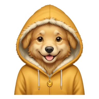 Golden retriever wearing a hoodie sticker