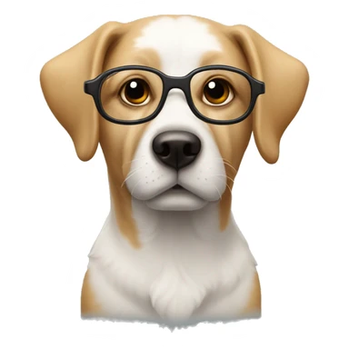 Un chien avec des lunettes  sticker
