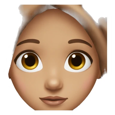 brown doll eyes, brown hair, feminine, pink, girl, angelic sticker