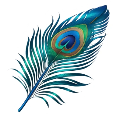 create a single peacock feather emoji sticker