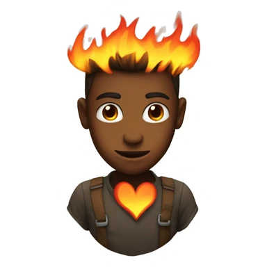 fire heart sticker